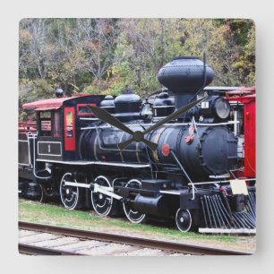 Horloge Carrée Coal Engine Train