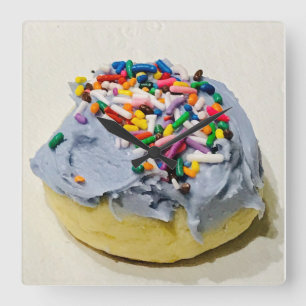 Horloge Carrée Coche murale de biscuits de sucre congelés Art d