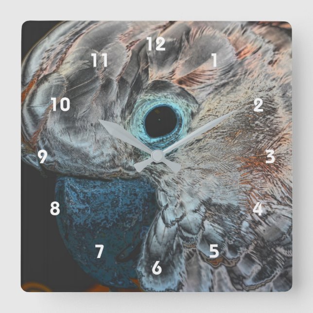 Horloge Carrée Cockatoo rose Molucca Parrot Art (Recto)
