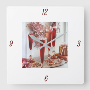 HORLOGE CARRÉE "COCKTAILS HOLIDAY" CLOCK CHRISTMAS