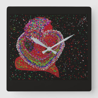 Horloge Carrée Cœur Céleste