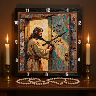 Horloge Carrée Cœur ouvert : l'appel doux de Jésus