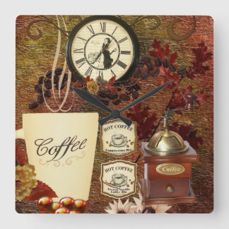 Horloge Carrée Coffee clock