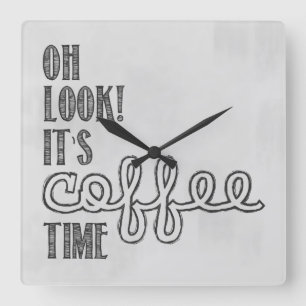 Horloge Carrée Coffee Time Clock