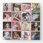 Collage photo famille Bordure rouge 16 photos Inst