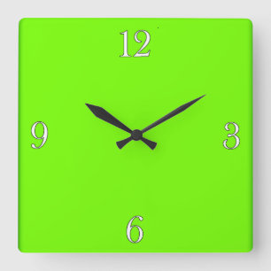 Horloge Carrée Collection Rétro Fluoro Lime-Green