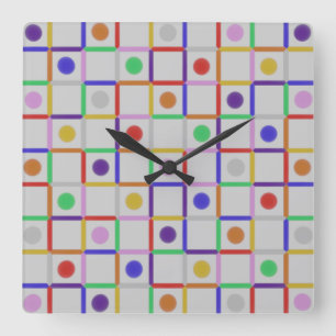 Horloge Carrée Coloré tendance