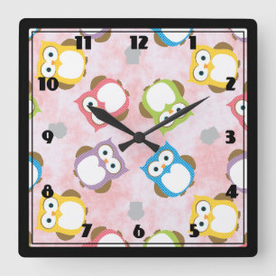 Horloge Carrée Colorful