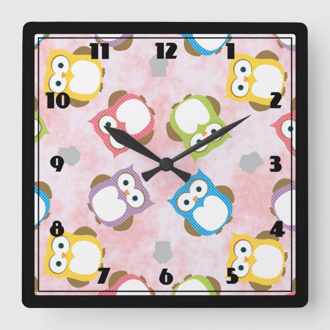 Horloge Carrée Colorful (Recto)