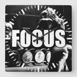 Horloge Carrée CONCENTRE - Motivation de l'entraînement des femme