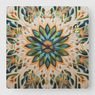 Horloge Carrée Conception abstraite composée