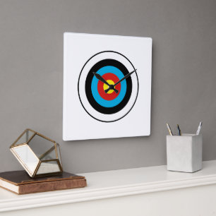 Horloge Carrée Conception cible Bullseye