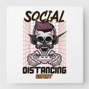 Horloge Carrée Conception de jeux d'expert en distanciation socia