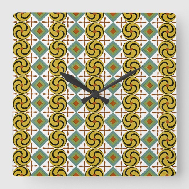 Horloge Carrée Conception égyptienne #6 chez Emporio Moffa (Recto)