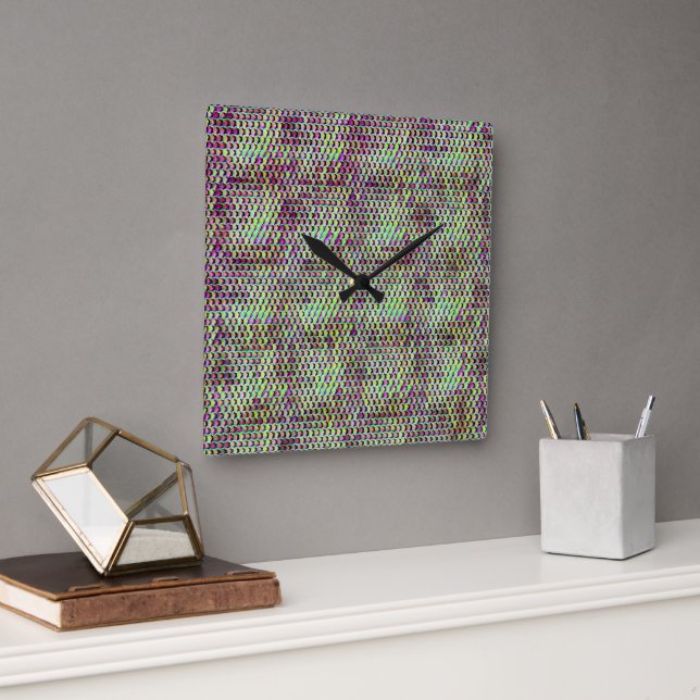 Horloge Carrée Conception moderne abstraite de motif numérique 12 (Bureau)