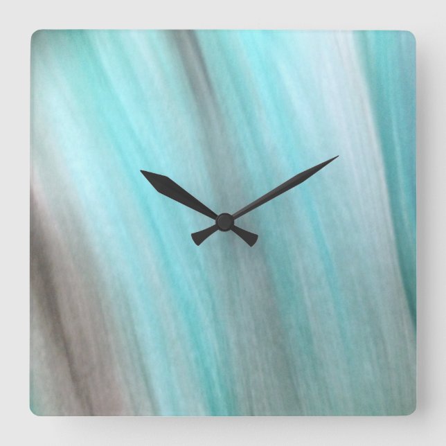 Horloge Carrée Conception Verticale turquoise Et Grise (Recto)