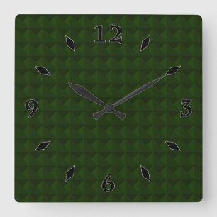 Horloge Carrée Coniferous green, solid, geometric . large clock