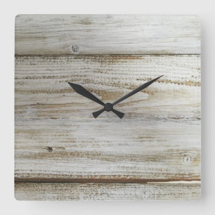 Horloge Carrée Conseil en bois blanchi