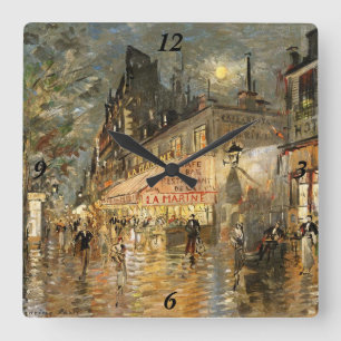 Horloge Carrée Constantin Korovin : Marine de La de café, Paris