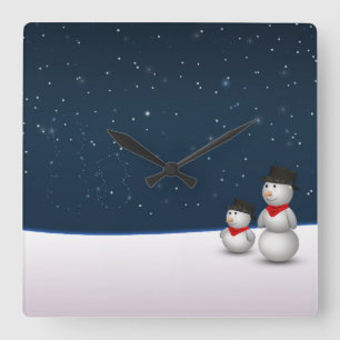 Horloge Carrée Constellation des motoneiges