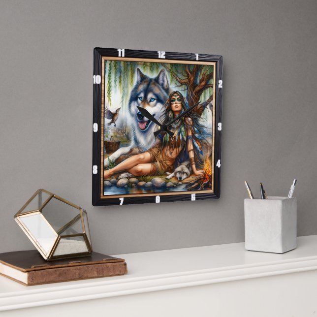 Horloge Carrée Conte Twilight natif : Veille douce Calme (Bureau)