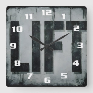 Horloge Carrée Cool Motivation entraînement LIFT Gym Fitness