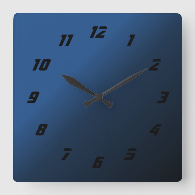 Horloge Carrée Cool Shadow Effect Sonic Numbers Blue (Recto)
