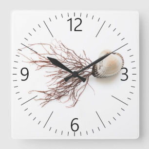 Horloge Carrée Coquille