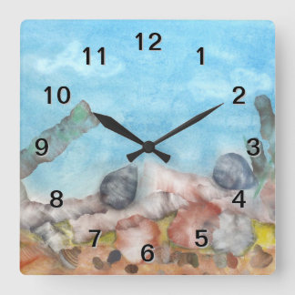 Horloge Carrée Coquilles sous la mer