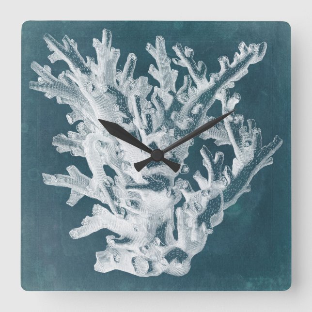 Horloge Carrée Corail azur I (Recto)