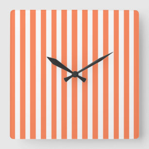 Horloge Carrée Coral Modern Stripes