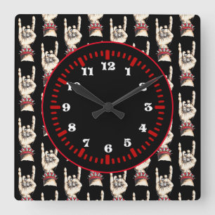 Horloge Carrée Cornes noires