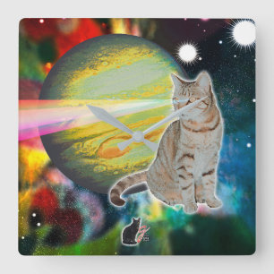 Horloge Carrée Corps-Moteur Laser-Cat