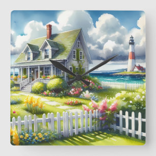Horloge Carrée Cottage avec vue sur le phare