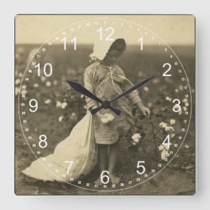 Horloge Carrée Cotton Field