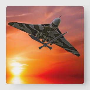 Horloge Carrée Coucher du soleil Vulcan