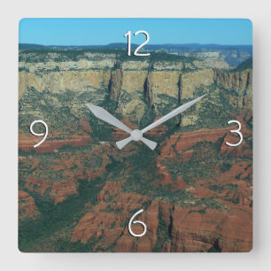 Horloge Carrée Couches de roches rouges à Sedona Arizona