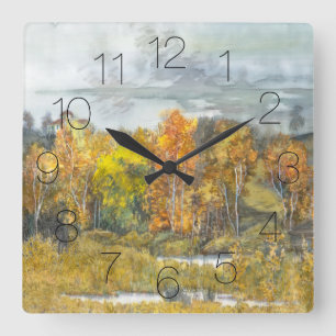 Horloge Carrée Couleur d'automne