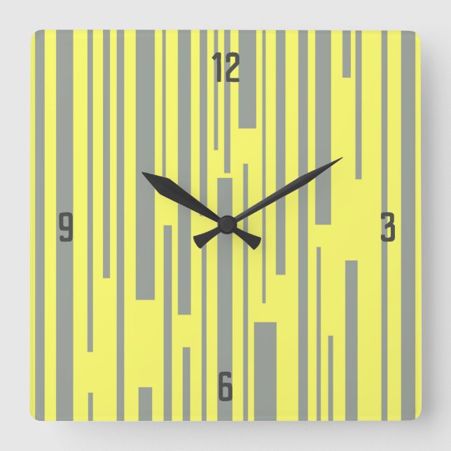 Horloge Carrée Couleur de pantone Gris ultime et illumination (Recto)