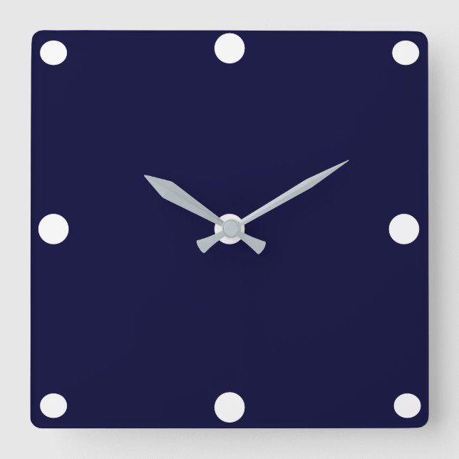 Horloge Carrée Couleur solide bleue marine (Recto)