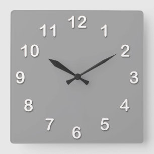 Horloge Carrée Couleur solide : gris foncé