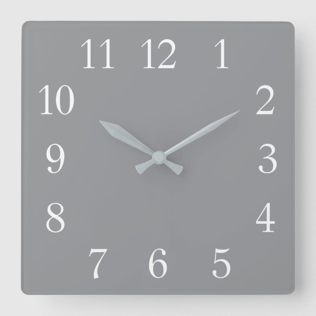 Horloge Carrée Couleur Solide Gris Ultime De L'Année (Recto)