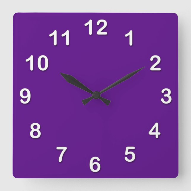 Horloge Carrée Couleur solide : violet (Recto)