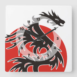 Horloge Carrée COULEURS DE DRAPEAU RASTAFARI + vos idées