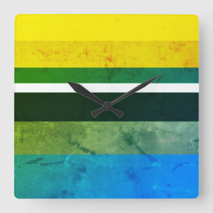 Horloge Carrée Couleurs naturelles Rectangles horizontales famili