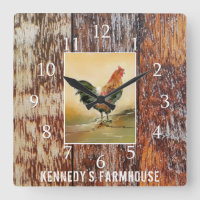 Country Kitchen Rooster Rustic Wood Farmhouse