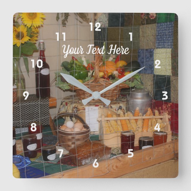 Horloge Carrée County Fair Food Display Personalized   (Recto)