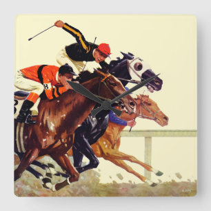 Horloge Carrée Course de Thoroughbred