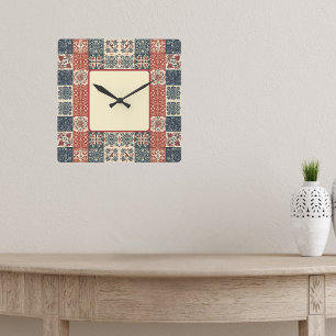 Horloge Carrée Courte Quiltée