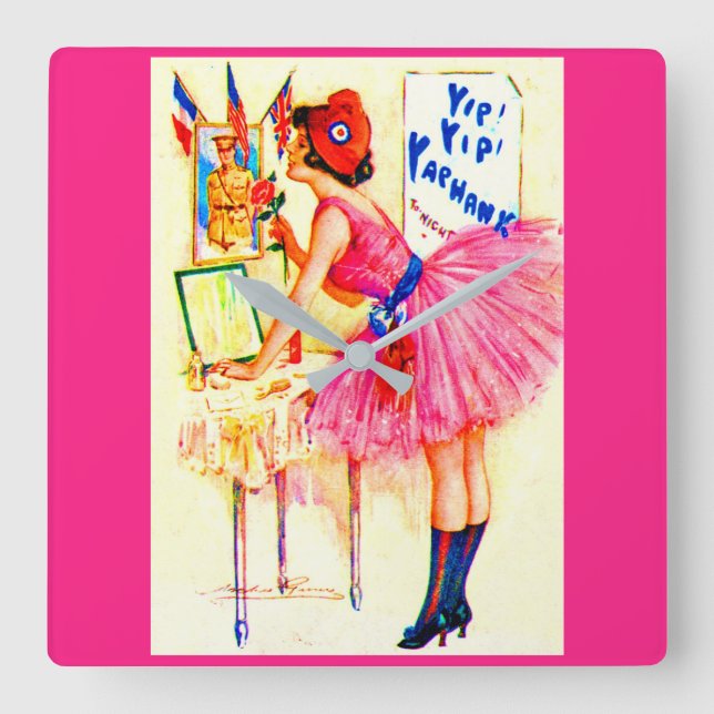 Horloge Carrée Couverture de la feuille de lecture Yip Yip Yaphan (Recto)